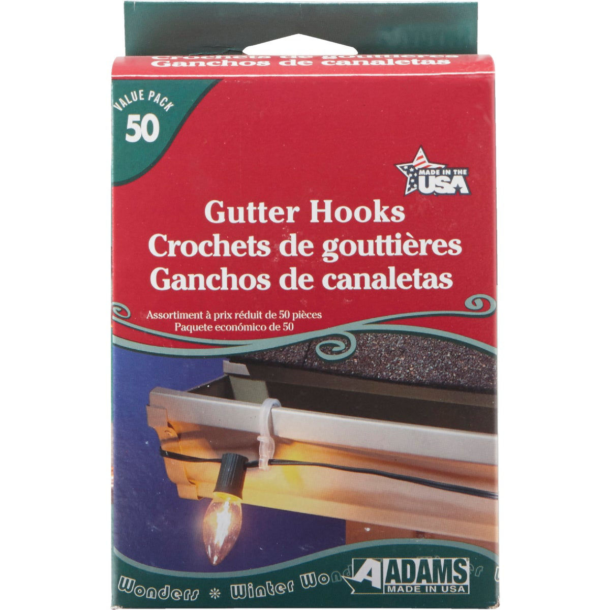 Adams White Gutter Light Clips (50Pack) Do it Best