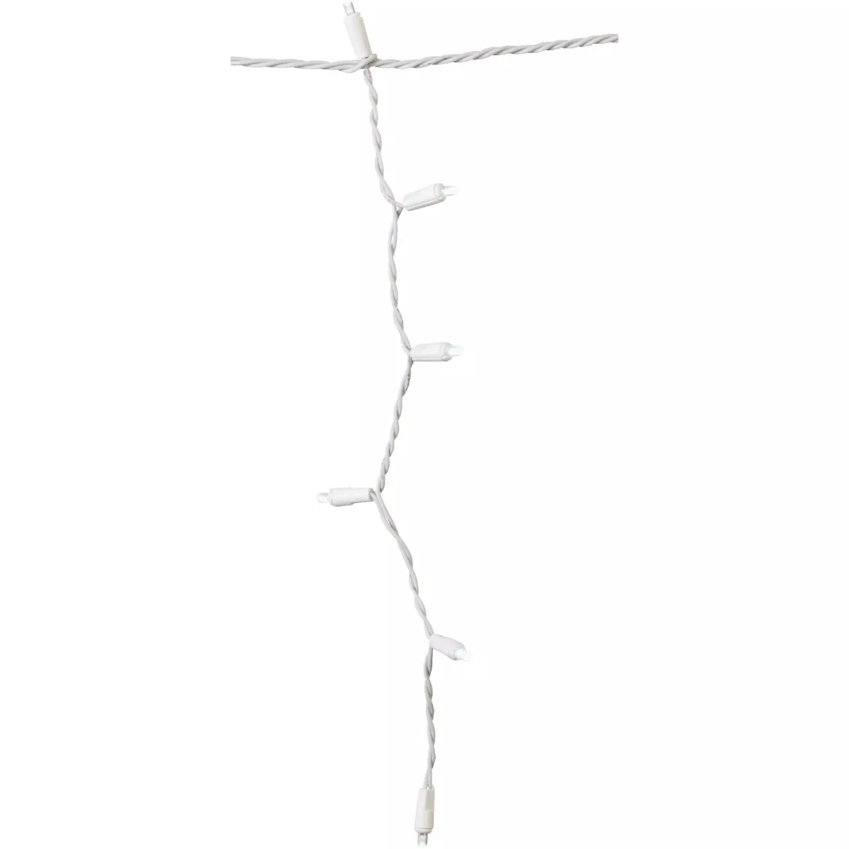 J Hofert Pure White 100-Bulb M5 LED Icicle Light Set with White Wire - photo 4