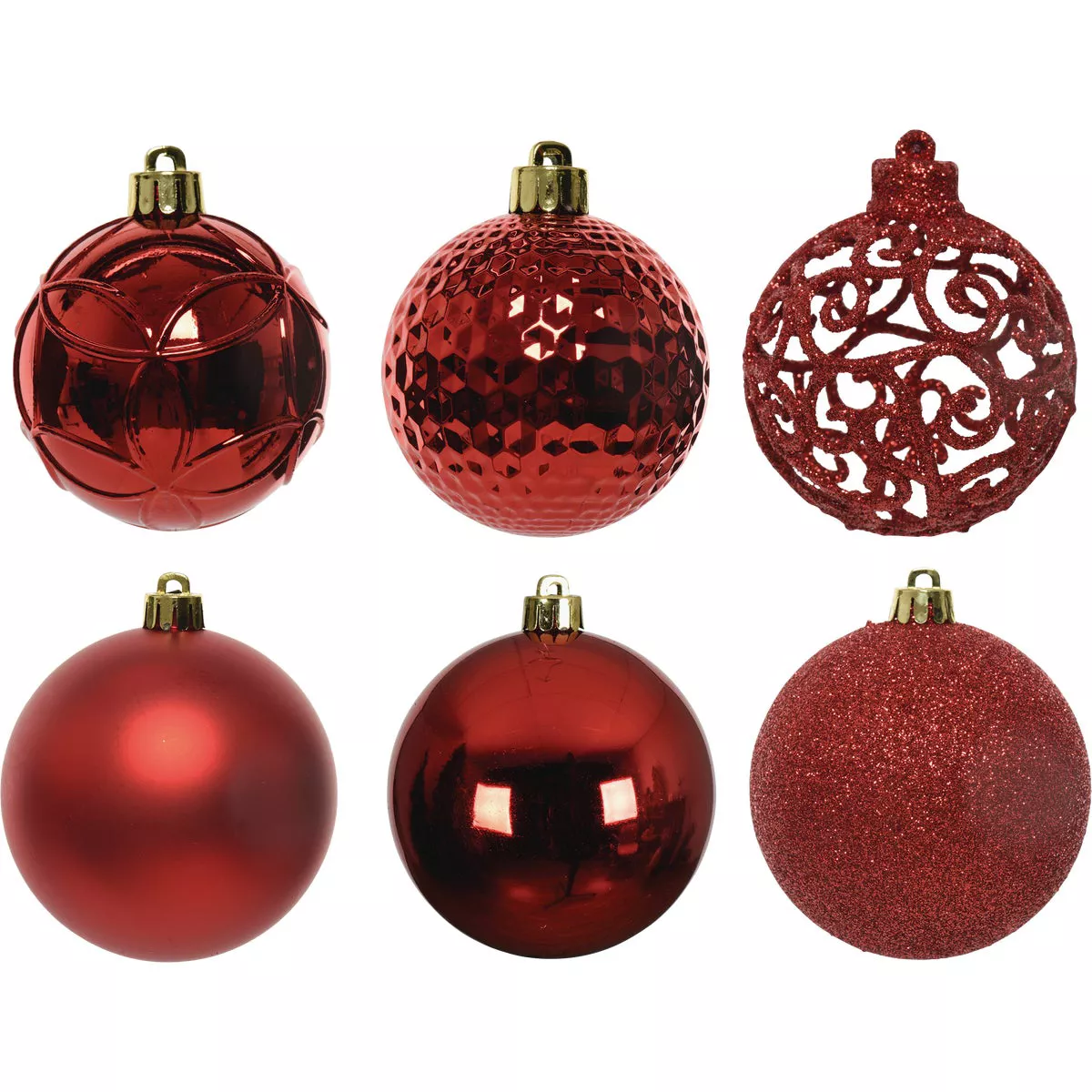 Decoris 2.4 In. Shatterproof Christmas Red Bauble Christmas Ornament (37-Pack) - photo 2