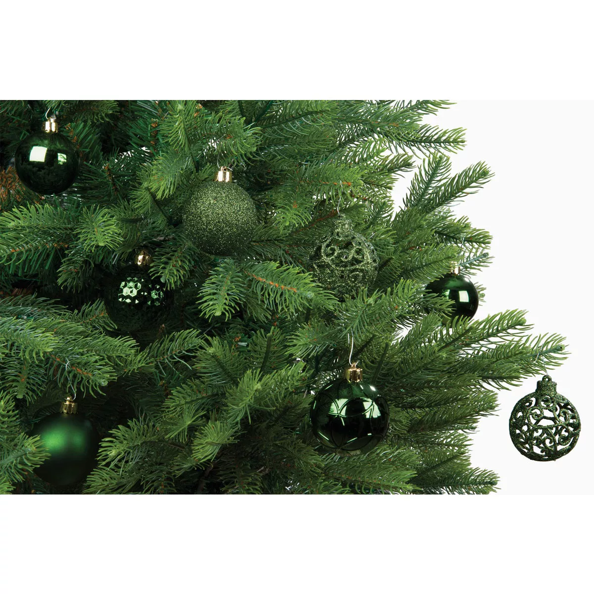 Decoris 2.4 In. Shatterproof Pine Green Bauble Christmas Ornament (37-Pack) - photo 3