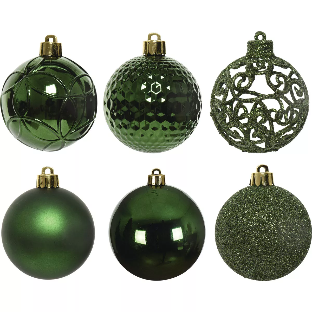 Decoris 2.4 In. Shatterproof Pine Green Bauble Christmas Ornament (37-Pack) - photo 2