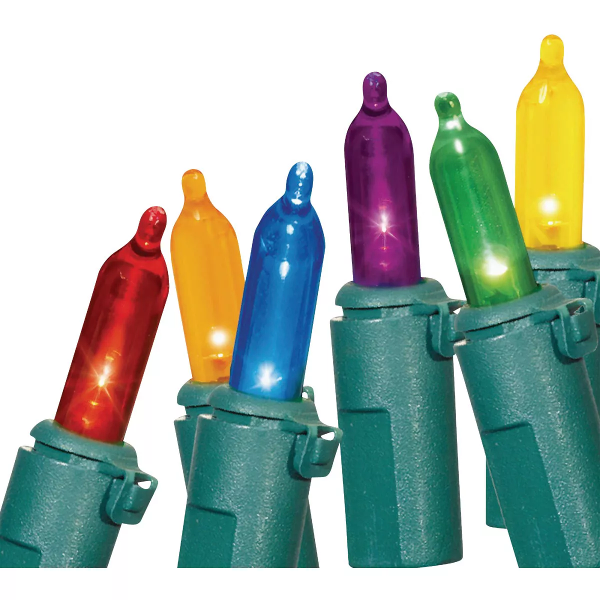 Multi 100-Bulb Mini Incandescent-Style LED String Light Set with Green Wire