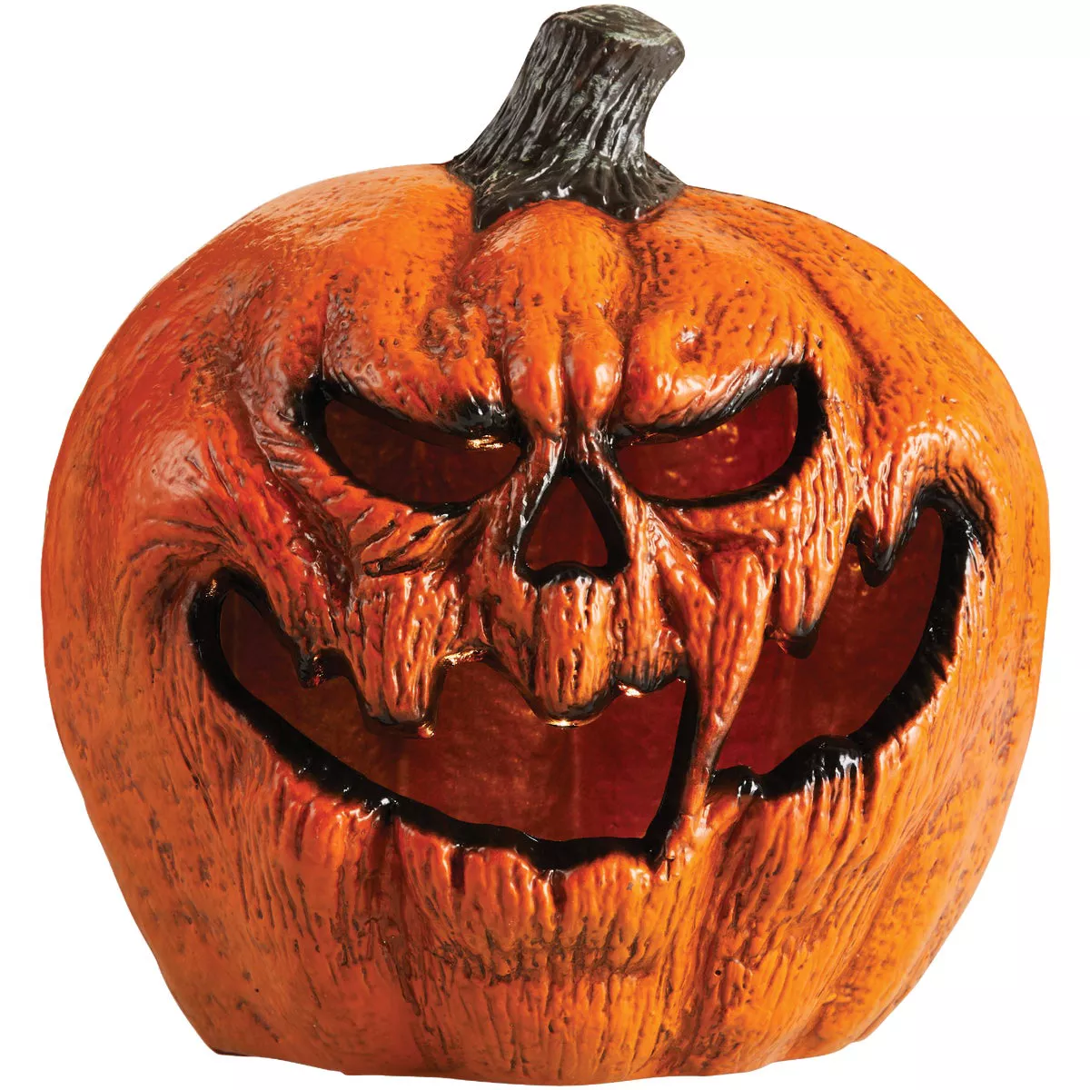 12 In. LED Evil Lighted Pumpkin Halloween Decoration - photo 2