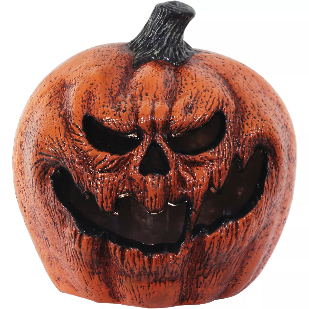 12 In. LED Evil Lighted Pumpkin Halloween Decoration - photo 3