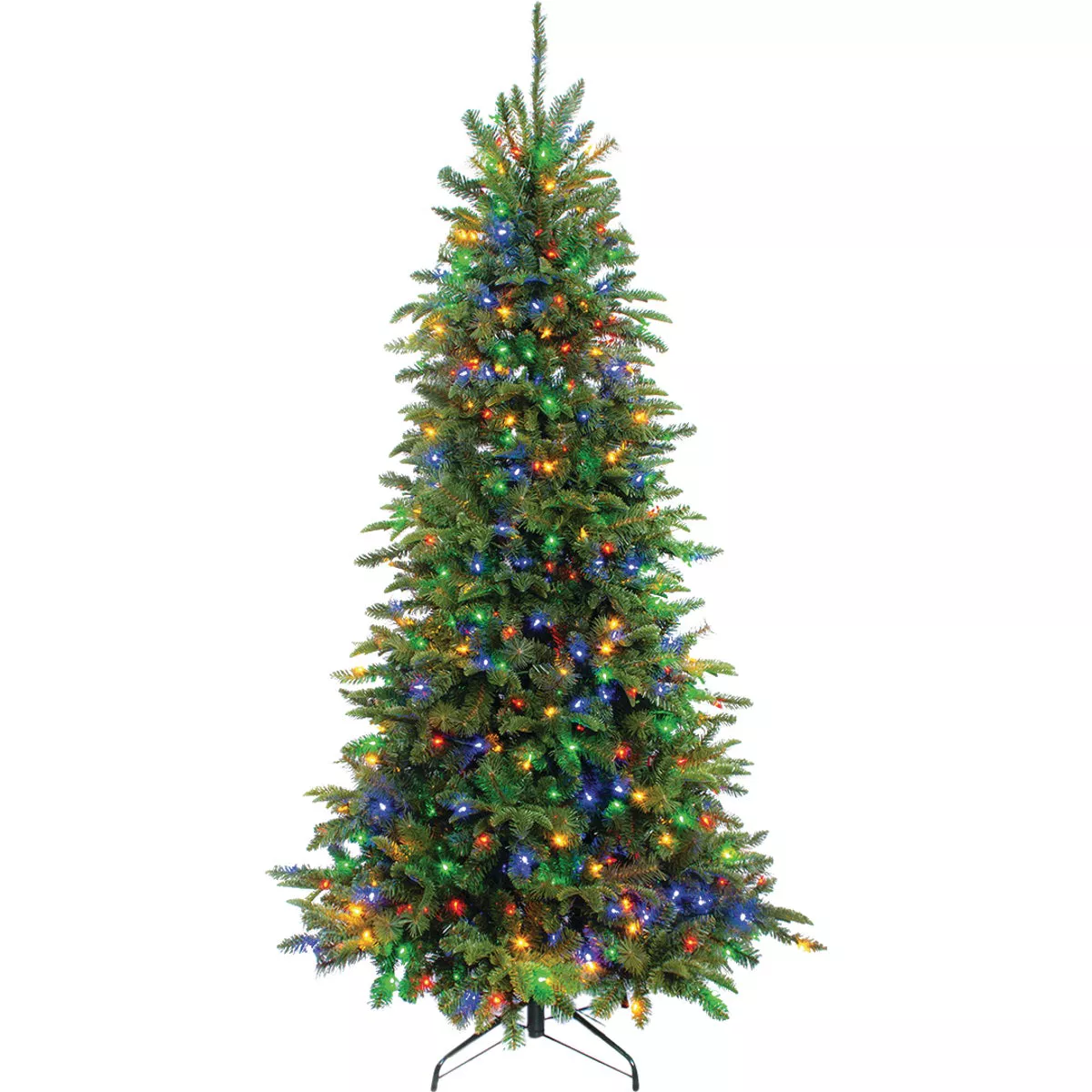 Canyon Road 7.5 Ft. Pine 550-Bulb Multi LED Hinged Prelit Artificial Christmas Tree