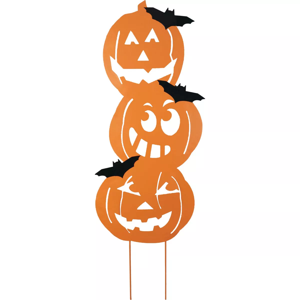 44.49 In. H. Metal Stacked Jack-O-Lantern Halloween Yard Stake