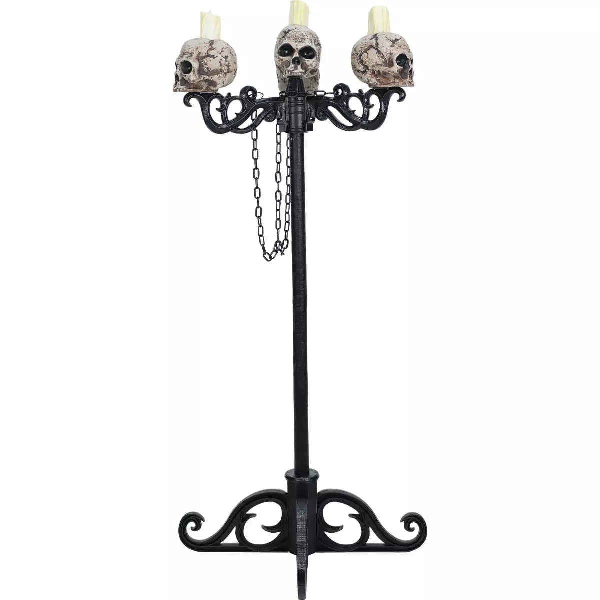 60 In. LED 3-In-1 Skull Candelabra Halloween Decoration