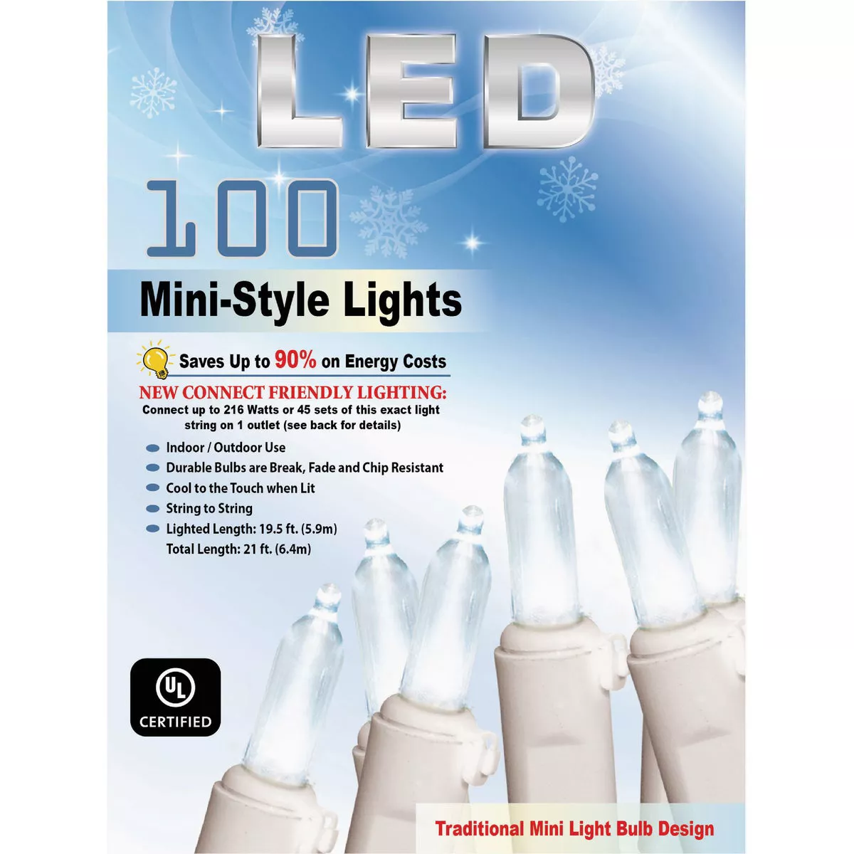 Cool White 100-Bulb Mini Incandescent-Style LED String Light Set with White Wire - photo 2