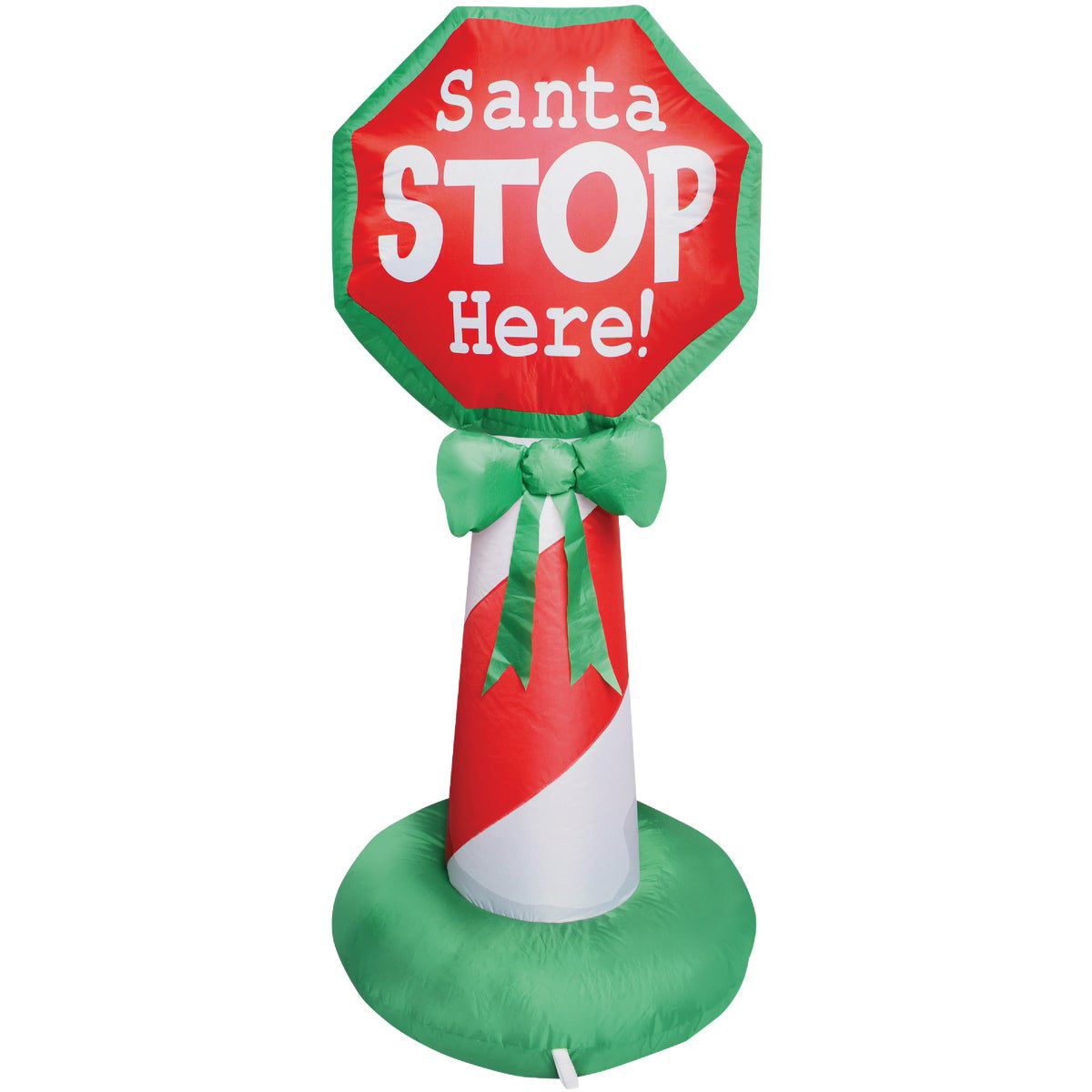 4 Ft. LED Santa Stop Here Sign Airblown Inflatable | Do it Best