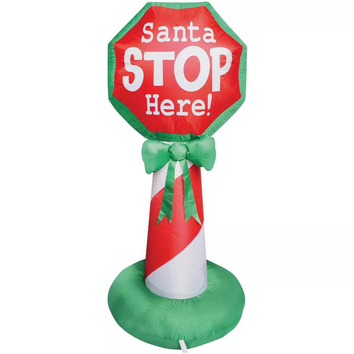 4 Ft. LED Santa Stop Here Sign Airblown Inflatable