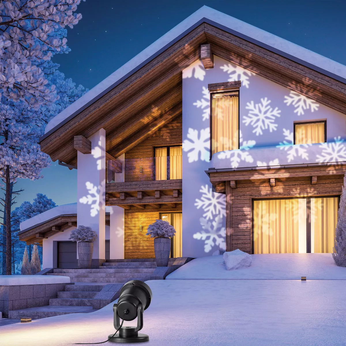 Alpine LED 24W 120V Rotating Snowflake Laser Light Projector - photo 2
