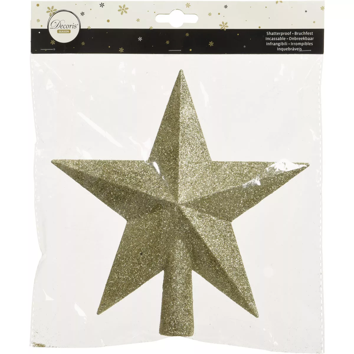 Decoris Light Gold 7.5 In. Shatterproof Star Christmas Tree Topper - photo 2