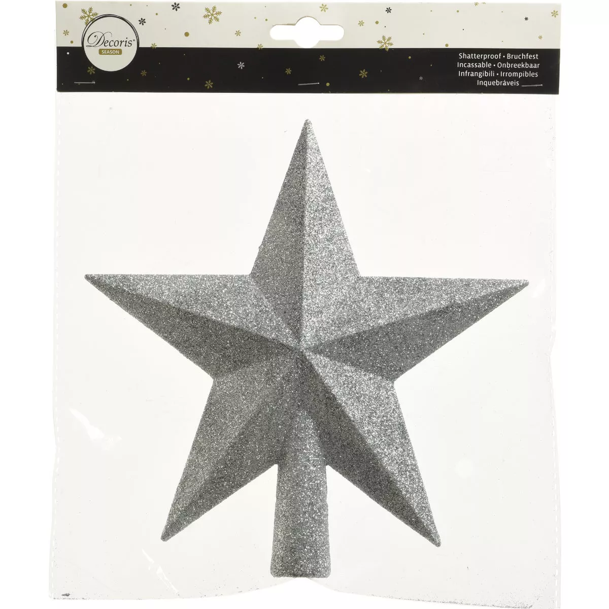 Decoris Silver 7.5 In. Shatterproof Star Christmas Tree Topper - photo 2