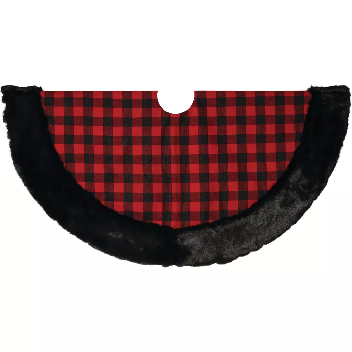 Gerson 48 In. Plaid Polyester/Cotton Christmas Tree Skirt