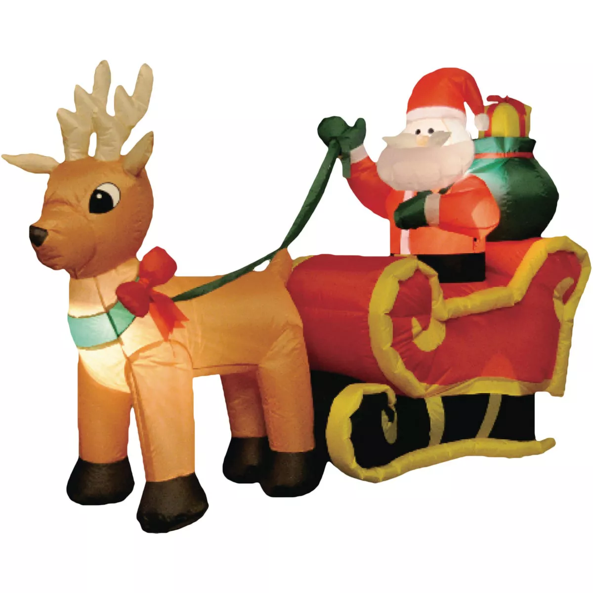 Brite Star 6 Ft. Santa in 1-Reindeer Sleigh Airblown Inflatable