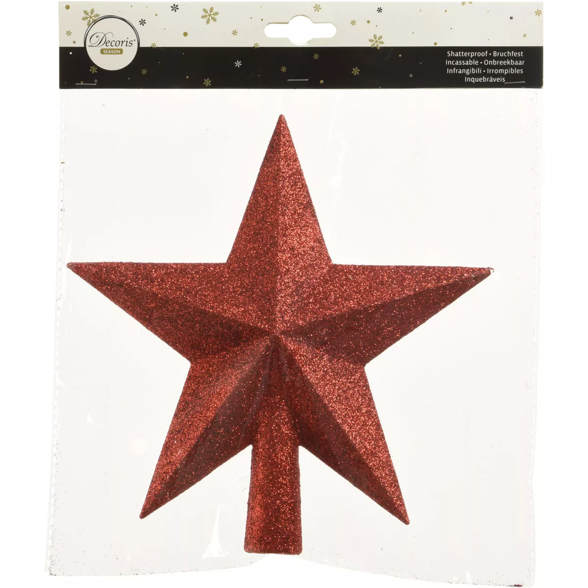 Decoris Christmas Red 7.5 In. Shatterproof Star Christmas Tree Topper - photo 2