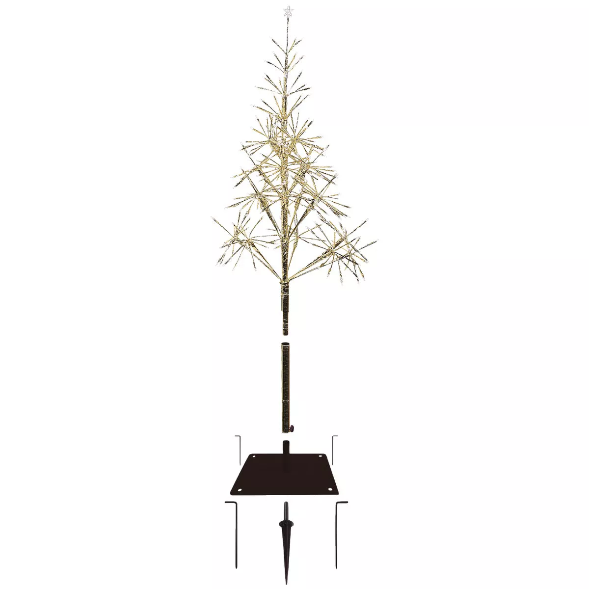 Alpine 53 In. Festive Gold 380-Bulb Warm White LED Prelit Artificial Christmas Tree