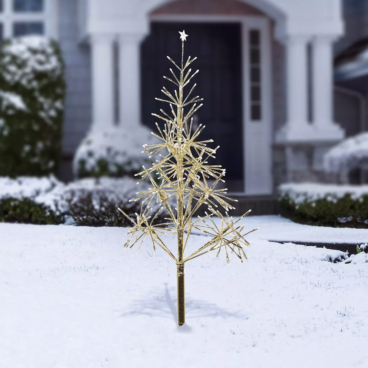 Alpine 53 In. Festive Gold 380-Bulb Warm White LED Prelit Artificial Christmas Tree - photo 2
