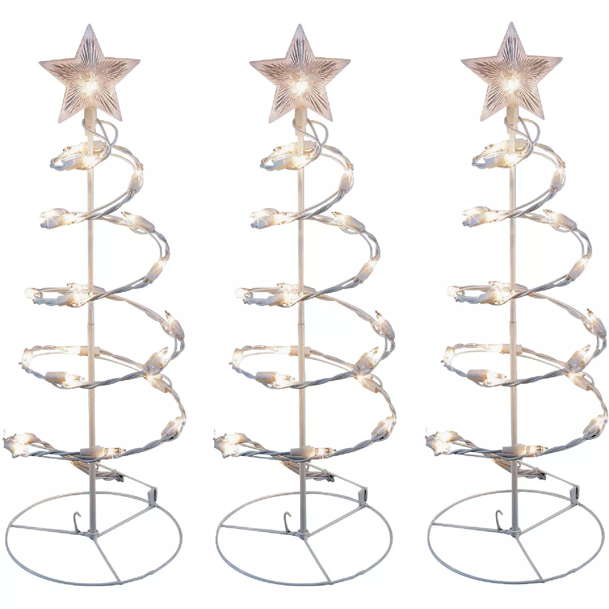 J Hofert 24 In. Incandescent Shimmering Spiral Tree Pathway Marker Light Set (2 per set)