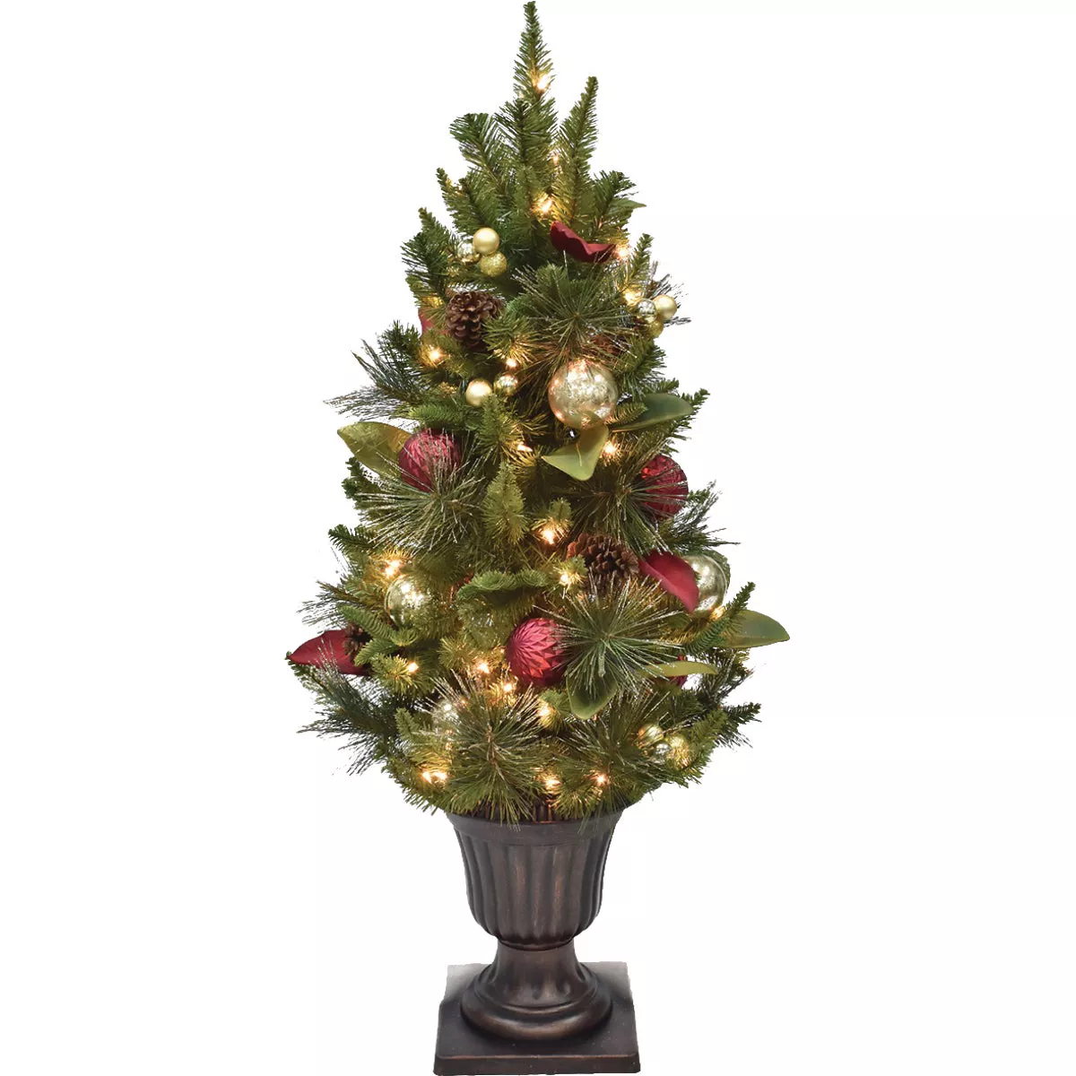 Sutton 4 Ft. Red & Gold Incandescent Prelit Front Door Christmas Tree