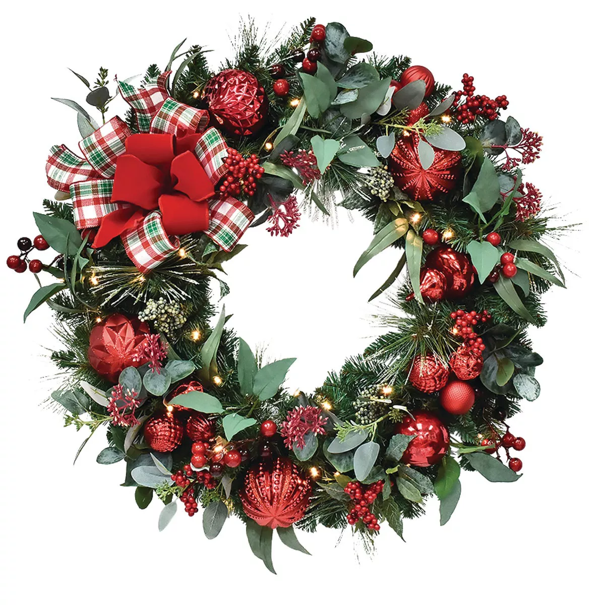 Claudette 30 In. 5-Bulb Warm White LED Prelit Wreath