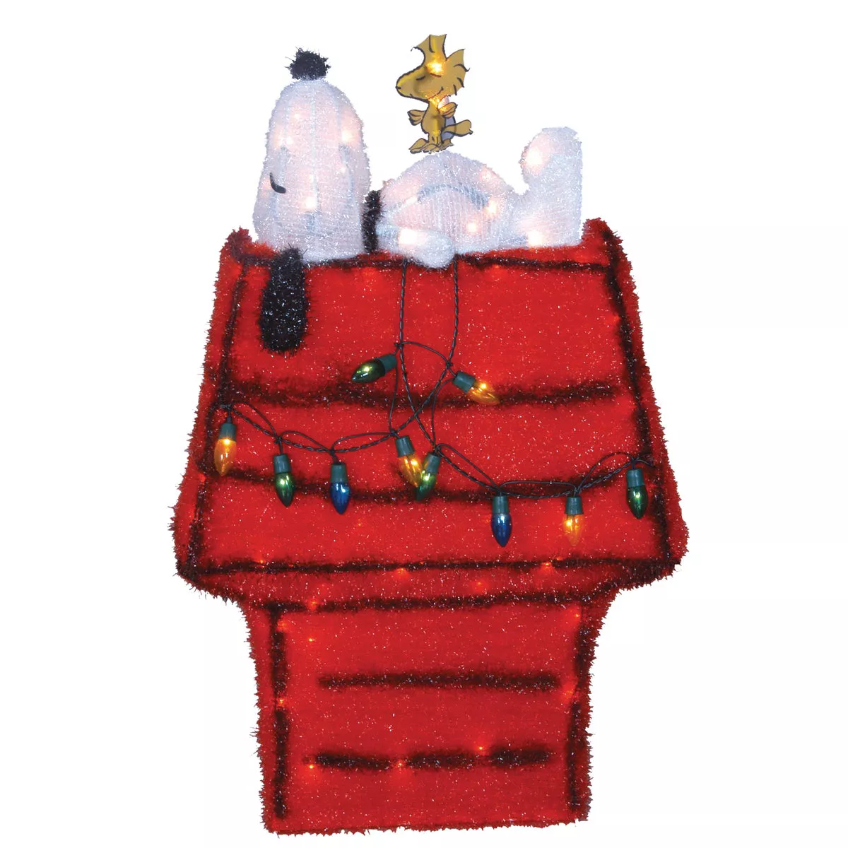 Peanuts 26 In. LED Snoopy & Woodstock on Doghouse Holiday Yard Art