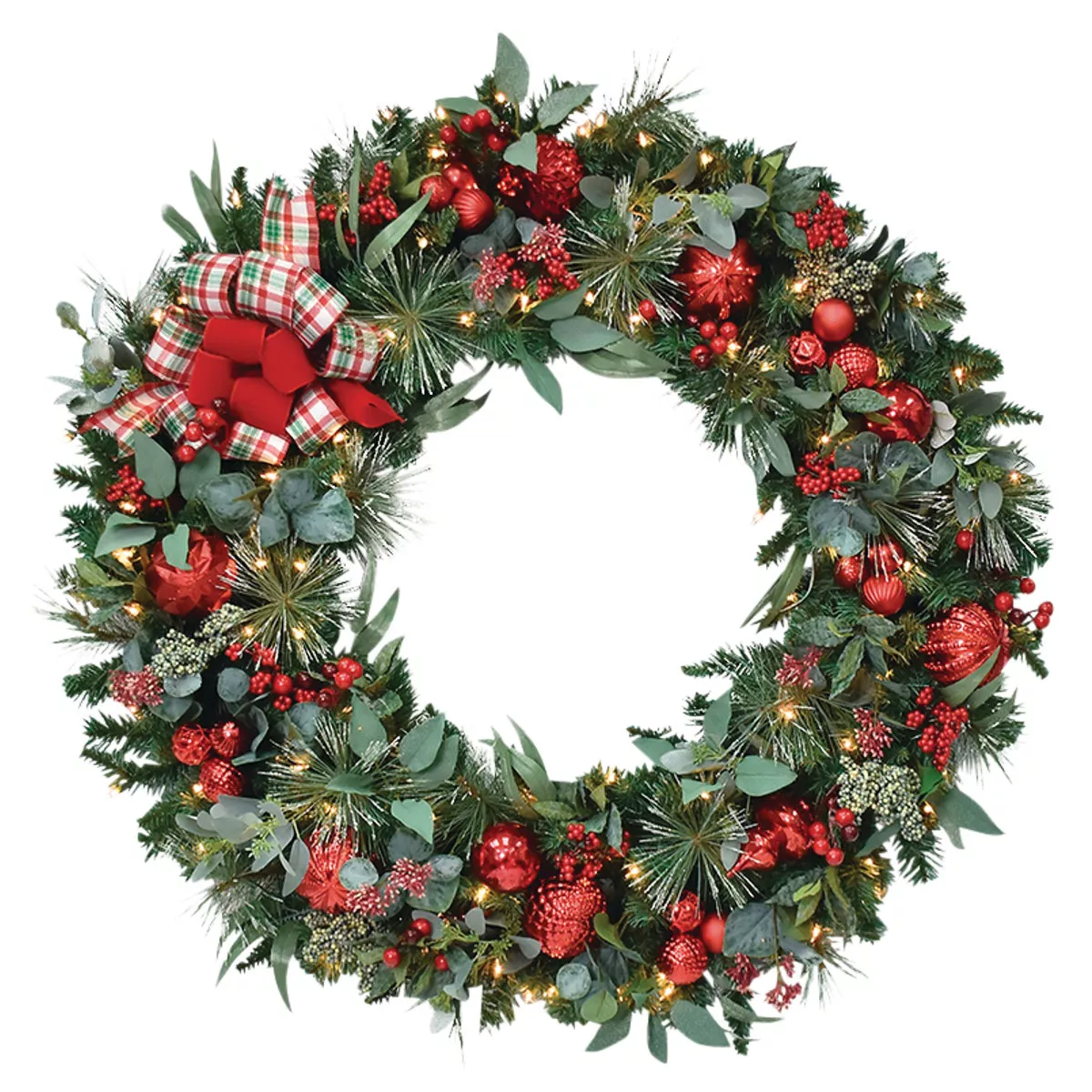 Claudette 48 In. 100-Bulb Warm White LED Prelit Wreath