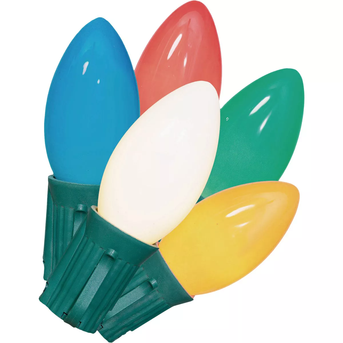 Ceramic Multi 25-Bulb C9 Incandescent String Light Set with Green Wire