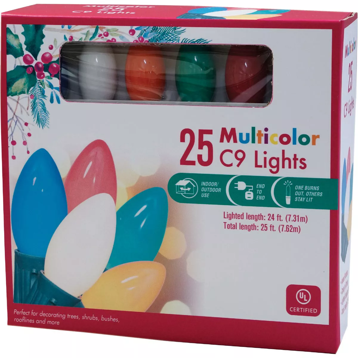 Ceramic Multi 25-Bulb C9 Incandescent String Light Set with Green Wire - photo 2