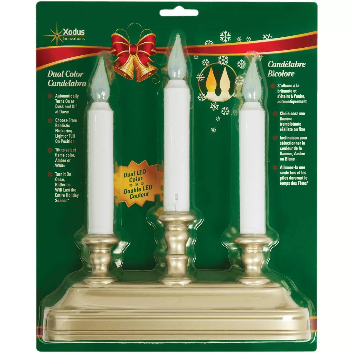 Xodus 10-1/4 In. x 9 In. x 2 In. Pewter LED Battery Operated Dual Candelabra - photo 2