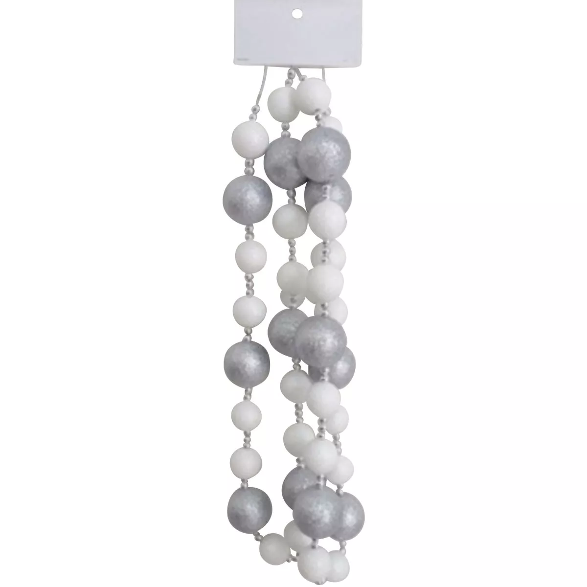 Youngcraft 6 Ft. White & Silver Glitter Ball Garland