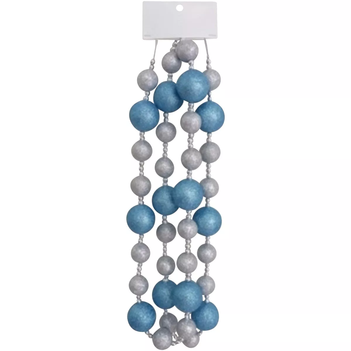 Youngcraft 6 Ft. Silver & Ice Blue Glitter Ball Garland