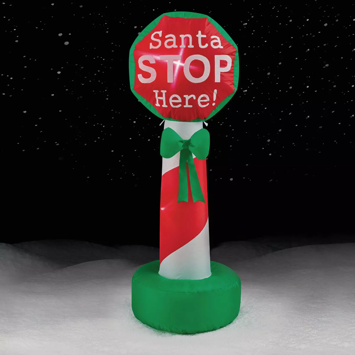 Brite Star 4 Ft. Santa Stop Here Sign Airblown Inflatable | Do it Best