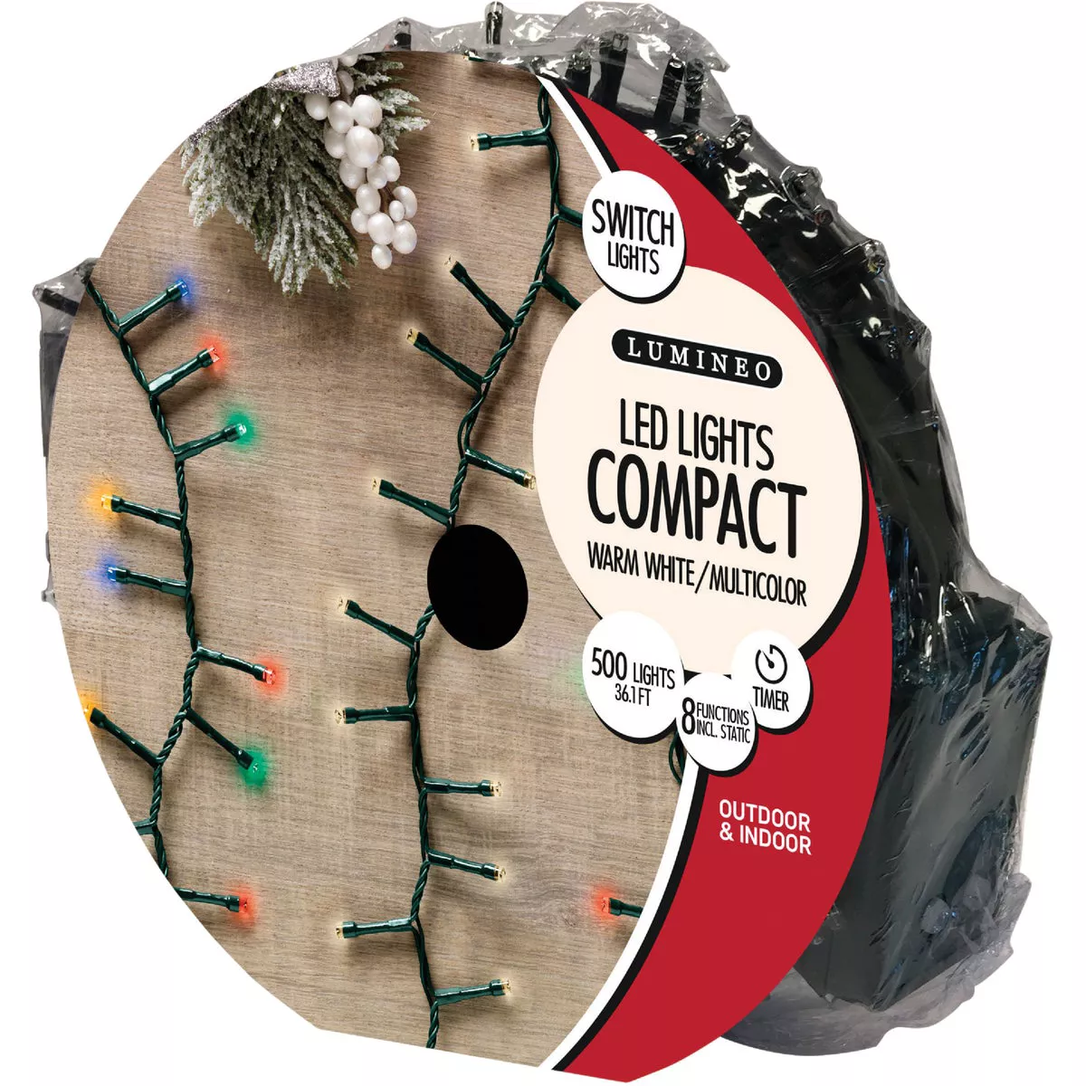 Lumineo Warm Color Changing White/Multi Colored 500-Bulb LED Compact Light Set with Green Wire - photo 2