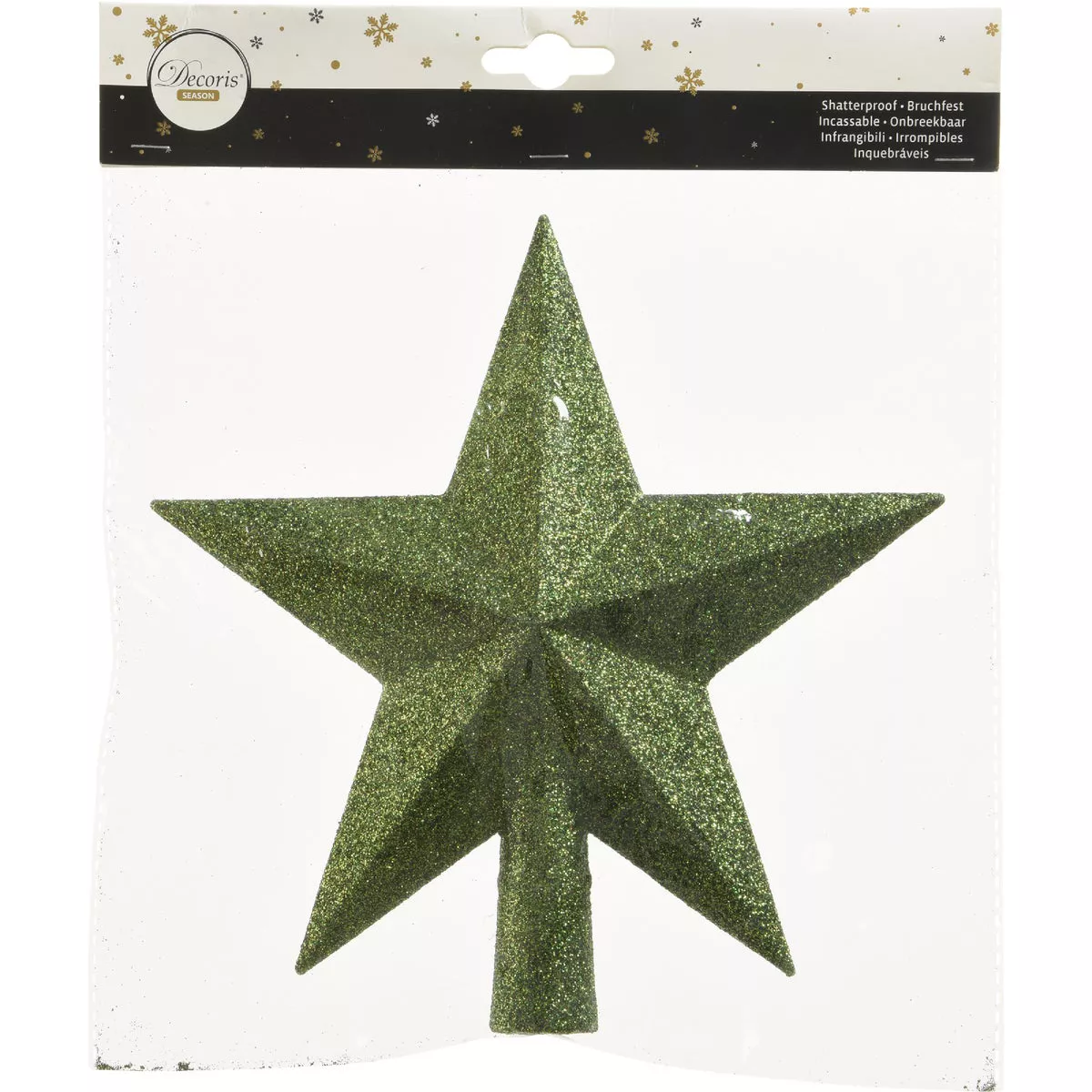 Decoris Pine Green 7.5 In. Shatterproof Star Christmas Tree Topper - photo 2
