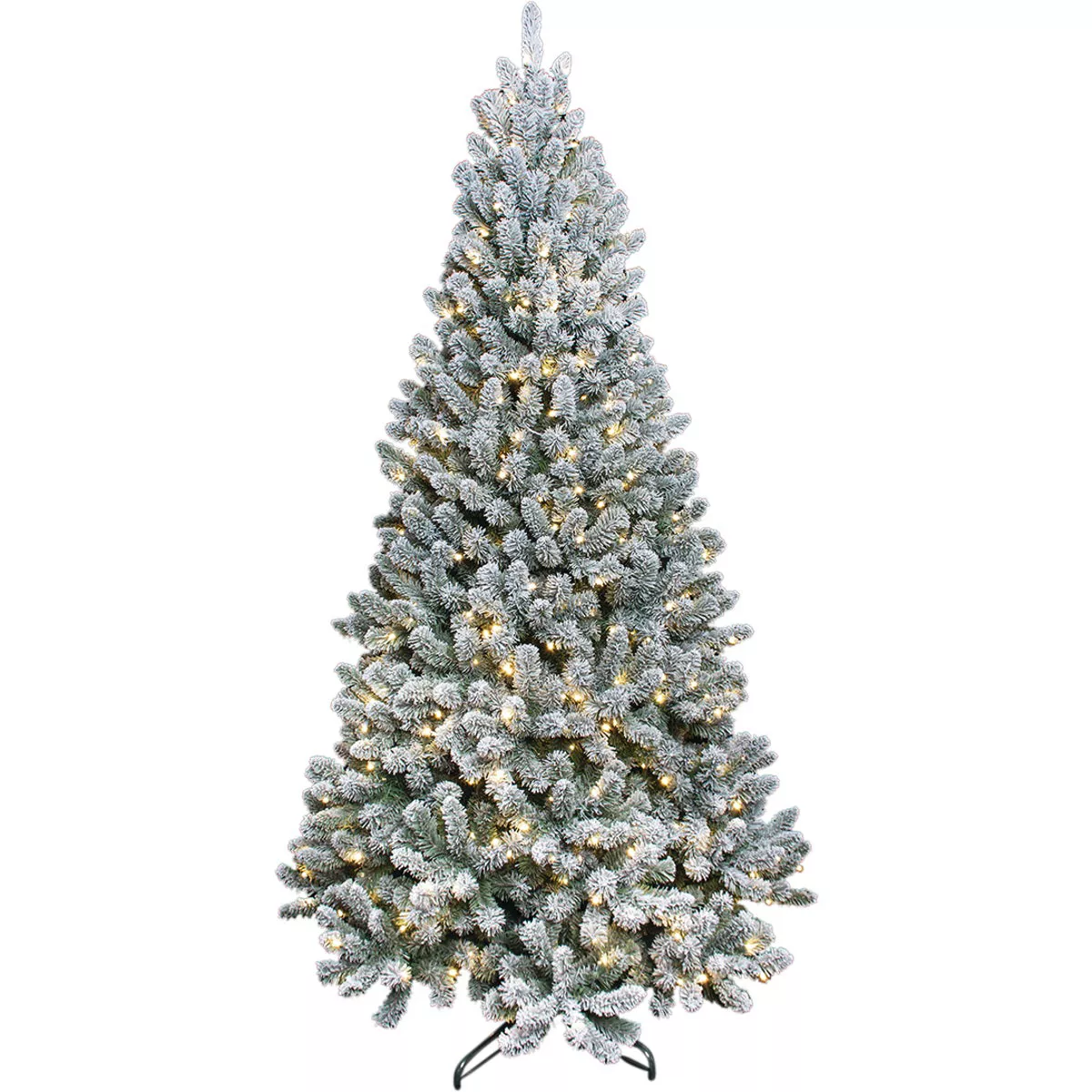 Montana Ridge 7.5 Ft. Flocked Pine 500-Bulb Warm White LED Quick Connect Prelit Artificial Christmas Tree