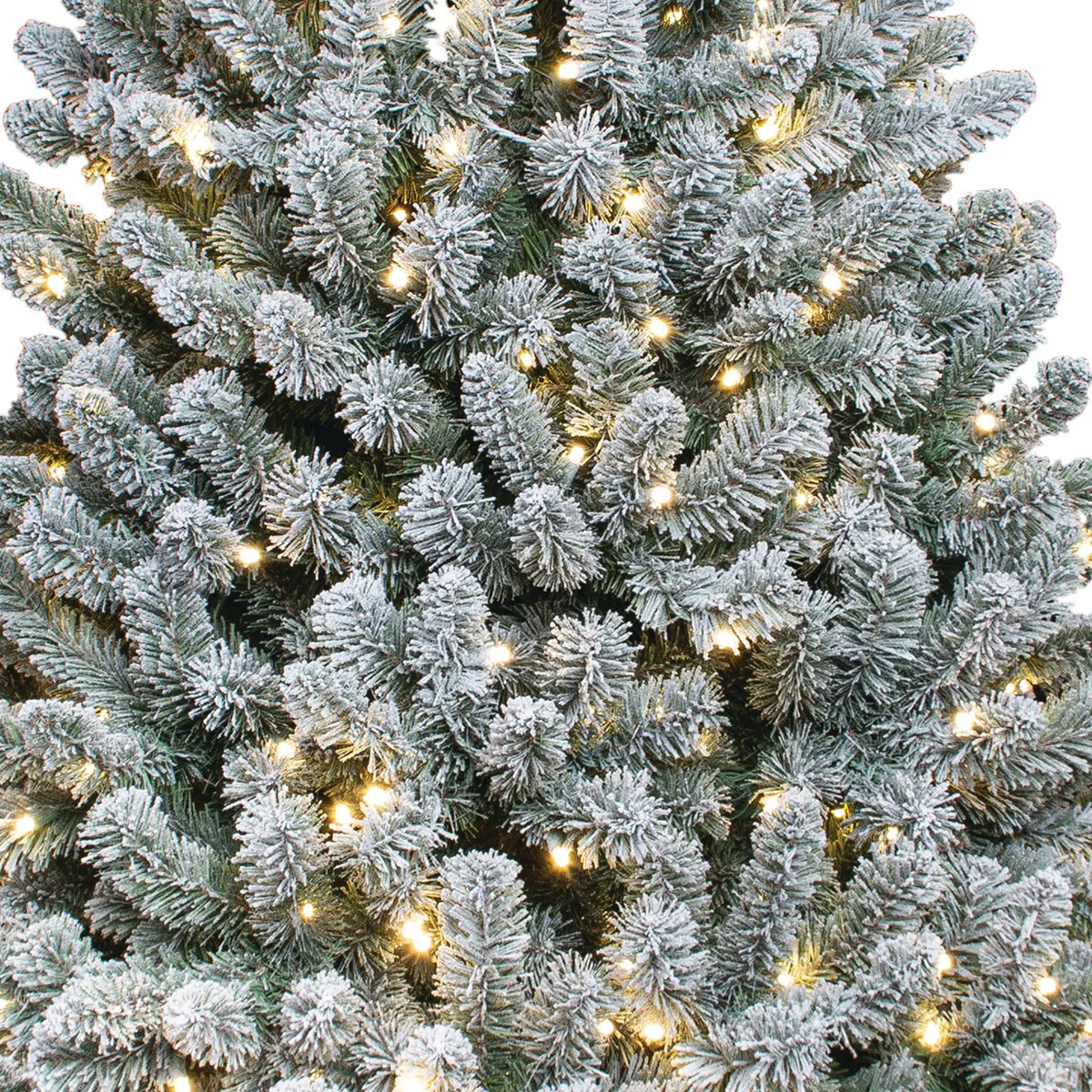 Montana Ridge 7.5 Ft. Flocked Pine 500-Bulb Warm White LED Quick Connect Prelit Artificial Christmas Tree - photo 3