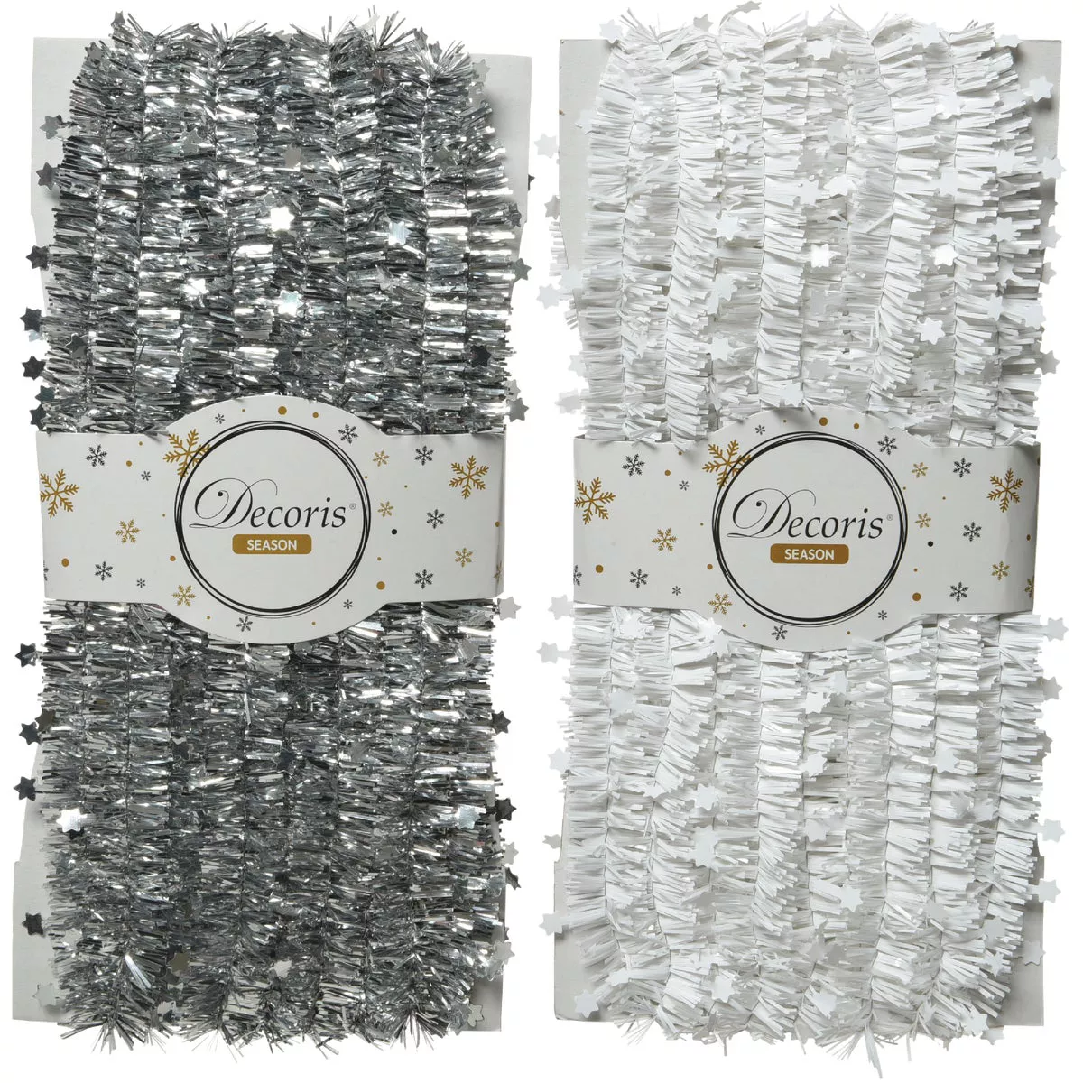 Decoris 10 Ft. Gray & White Tinsel Garland