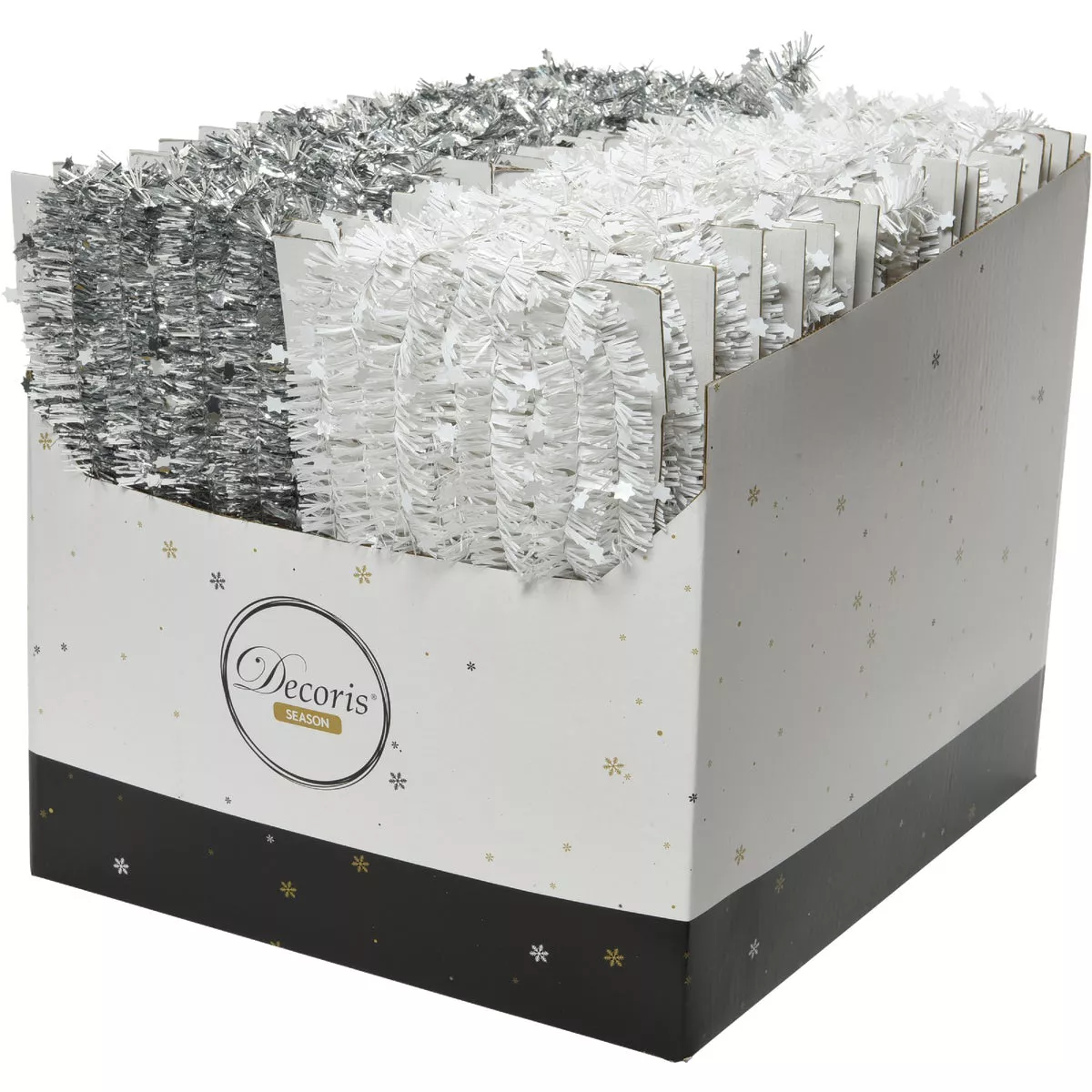 Decoris 10 Ft. Gray & White Tinsel Garland - photo 2