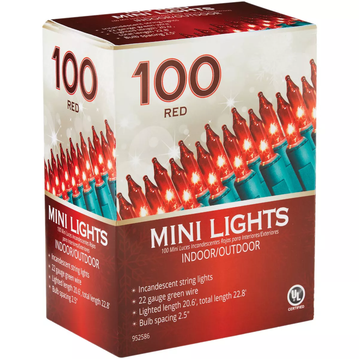 Red 100-Bulb Mini Incandescent Light Set - photo 2