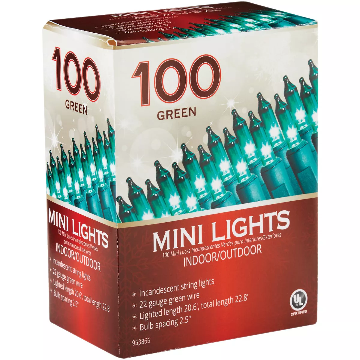 Green 100-Bulb Mini Incandescent Light Set - photo 2