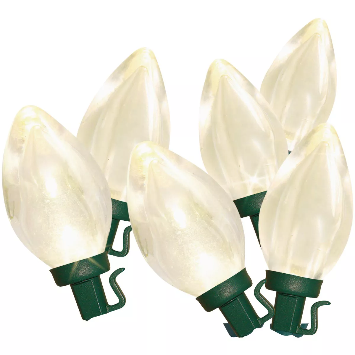 Super Bright Warm White 25-Bulb C7 LED String Light Set with Green Wire