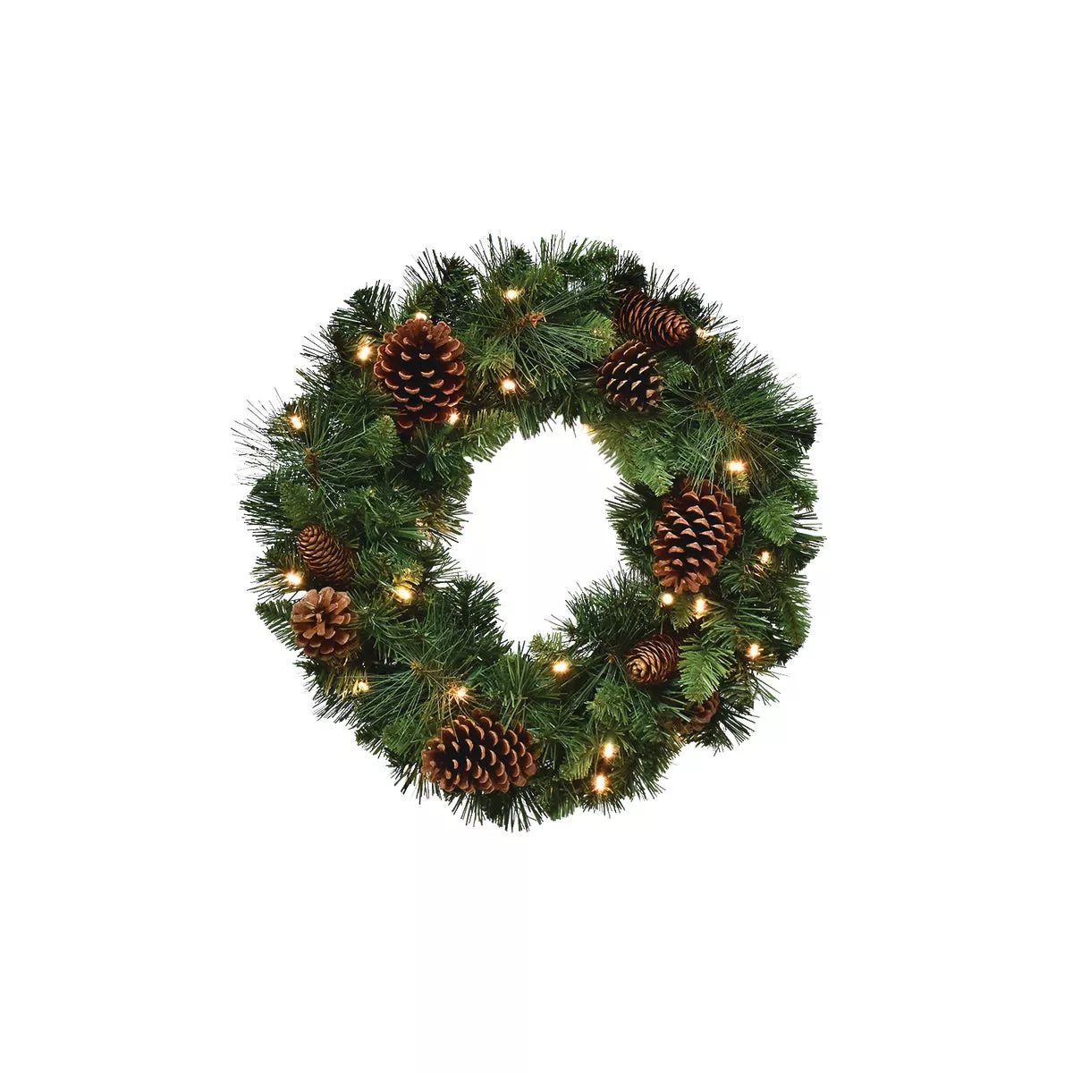 Clayton 18 In. 25-Bulb Warm White LED Prelit Wreath