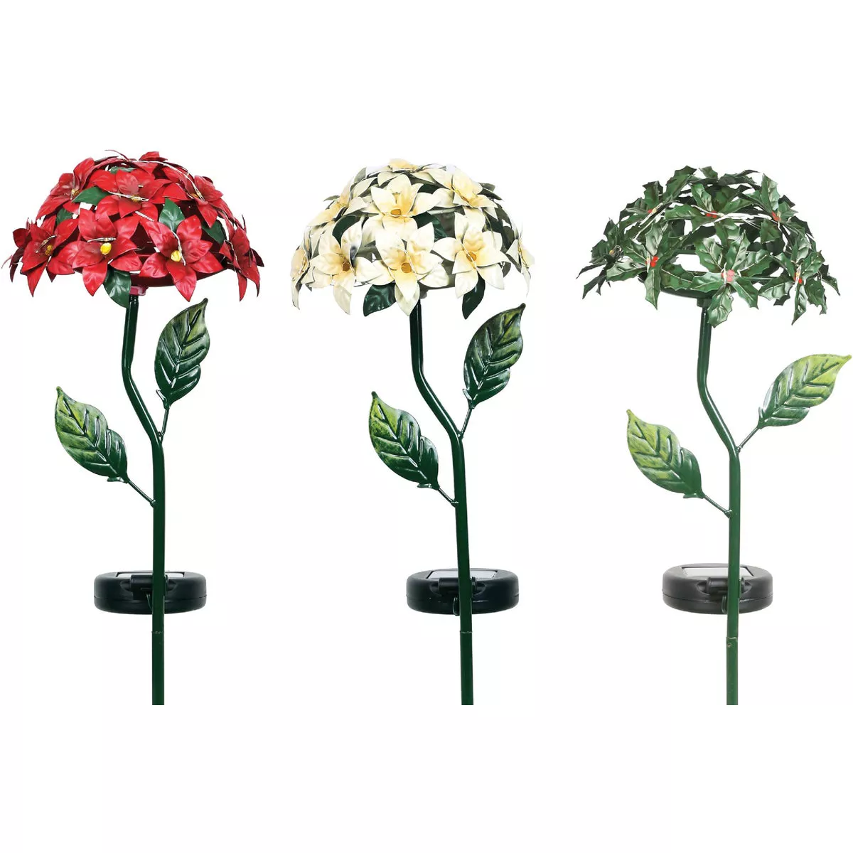 Alpine 20 In. LED Poinsettia Solar Stake Light