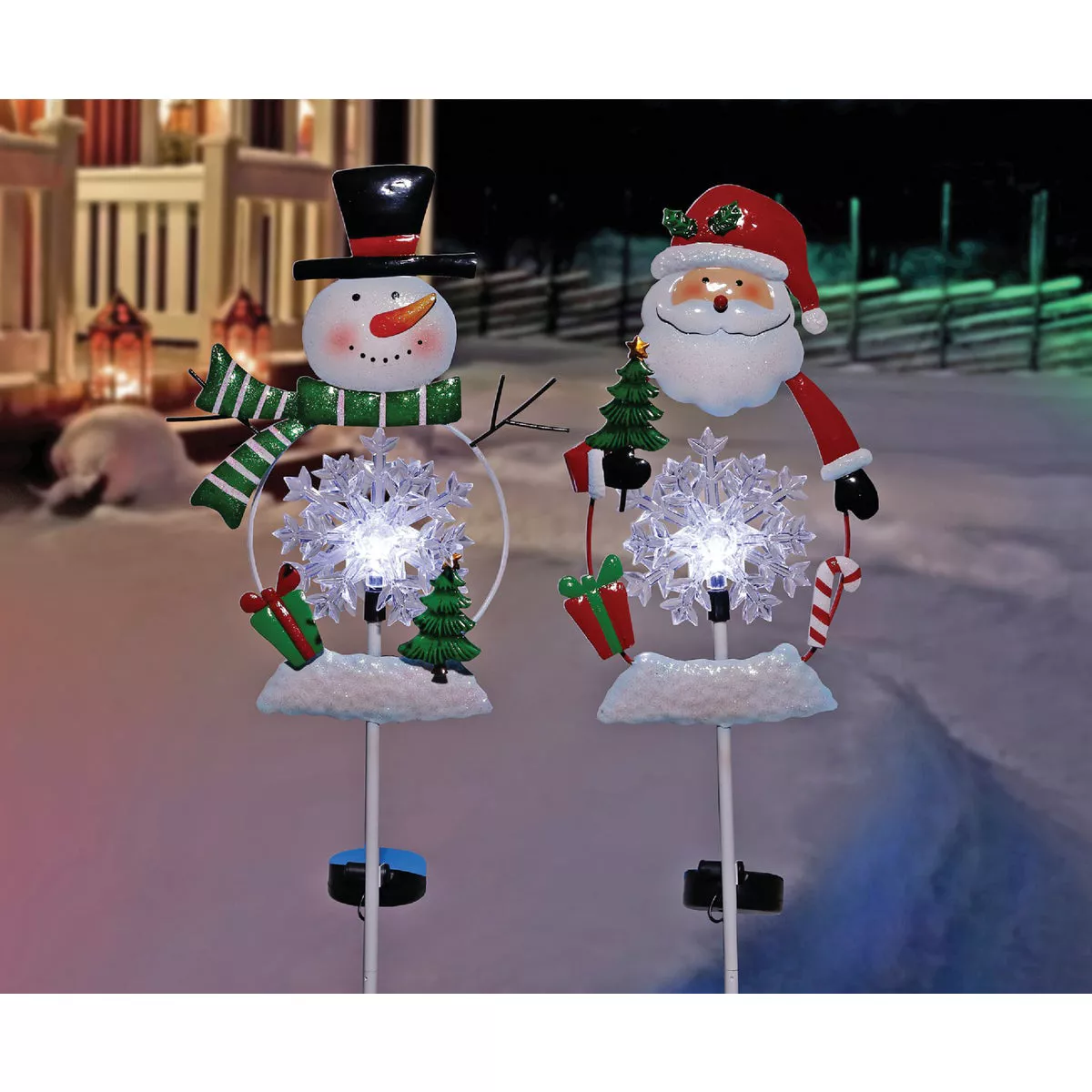 Alpine 36 In. LED Snowman/Santa Solar Stake Light - photo 2