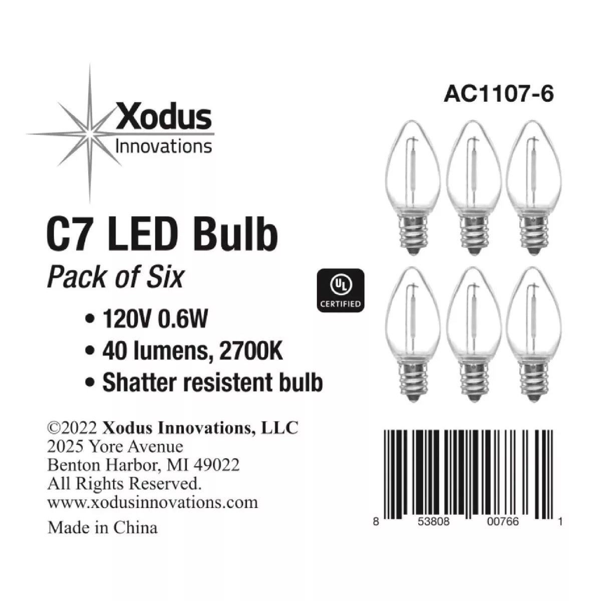 Xodus C7 Clear Replacement LED Bulb (6-Pack) - photo 2
