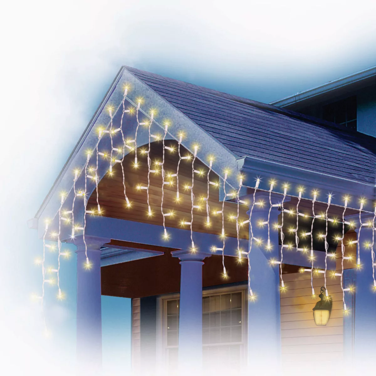 Warm White 450-Bulb 5mm Concave LED Icicle Light Set - photo 2