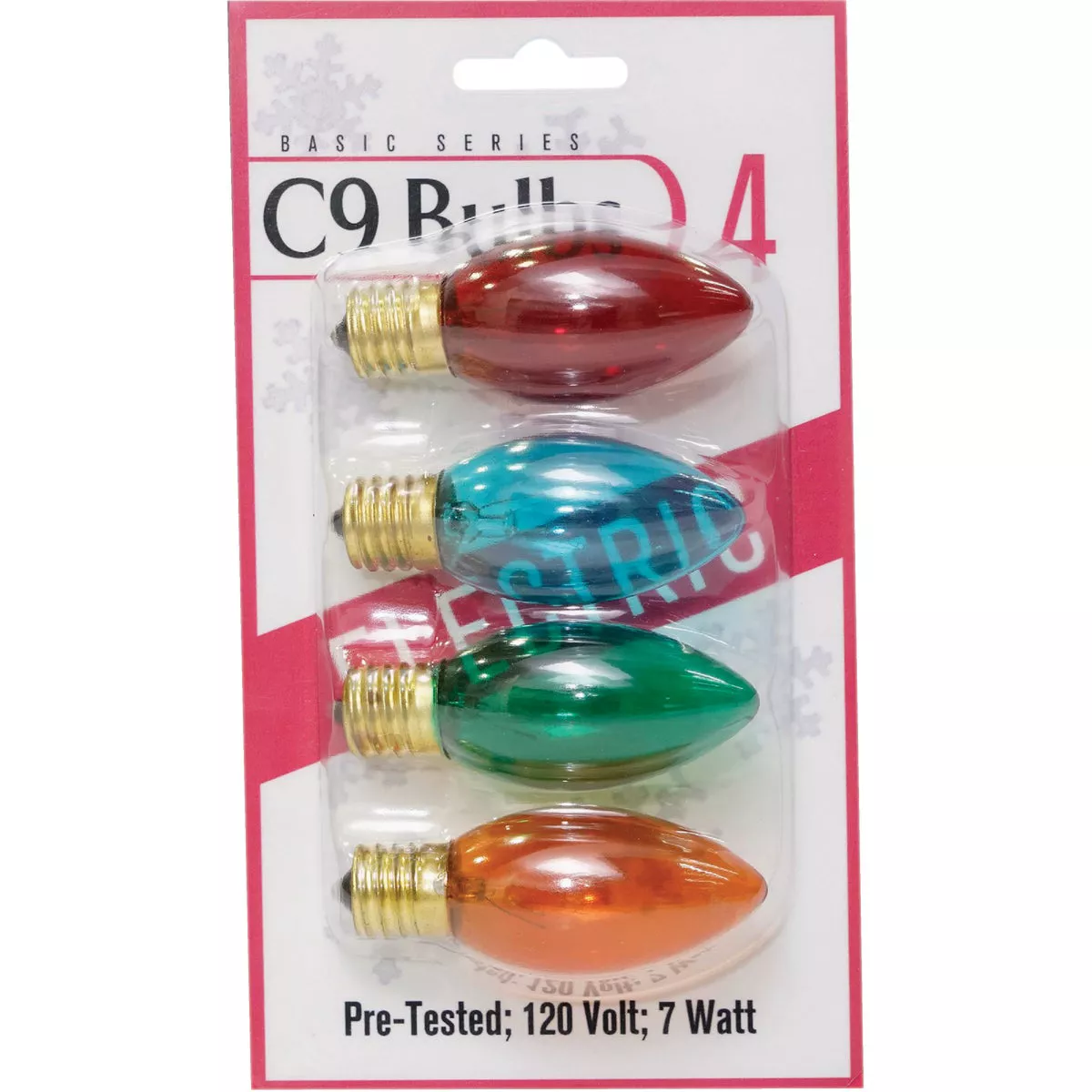 C9 Multi-Color Transparent 120V Replacement Light Bulb (4-Pack) - photo 2