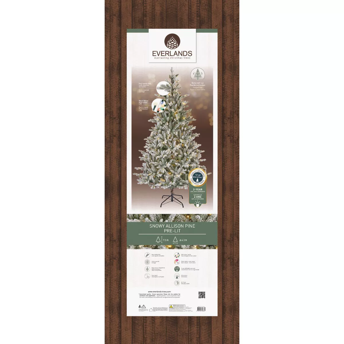 Everlands 7.5 Ft. Warm White/Multi LED Allison Pine Christmas Tree - photo 3