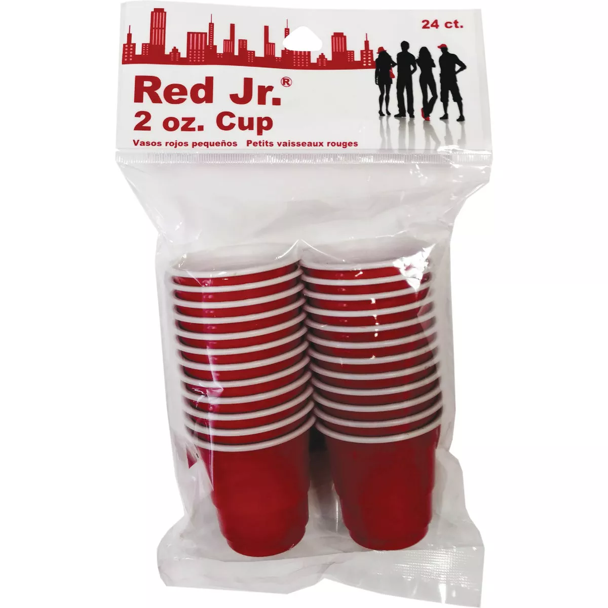 The Bar Red Jr. 2 Oz. Red Plastic Cups (24-Pack)